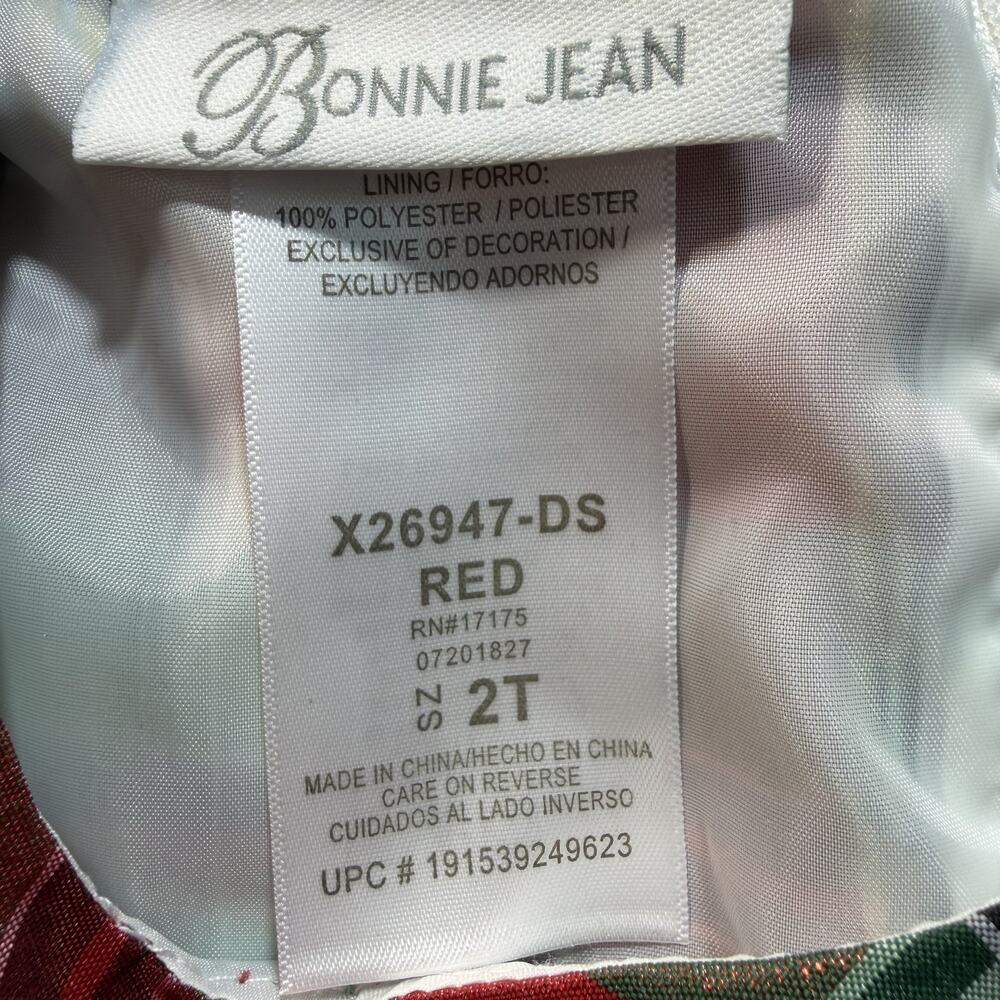 Bonnie Jean Red Girls Dress Sz 2T Brand New - Picture 6 of 7